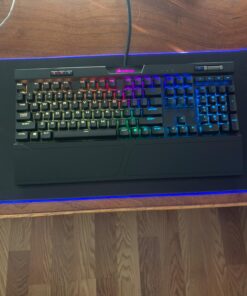 Corsair K70 RGB MK.2 Mechanical Gaming Keyboard - USB Passthrough & Media Controls - Linear & Quiet - Cherry MX Red - RGB LED Backlit (CH-9109010-NA) MX RED (Linear) Black 43 71NZCvUdRhL