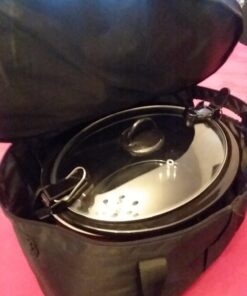 Hamilton Beach Portable Slow Cooker Travel Bag, Insulated Carrier Case for 4, 5, 6, 7 & 8 Quart Crock, Internal Mesh Net Holds Pot in Place, Compatible with Other Brands, Black (33002) 54 71NZEqs9pYL
