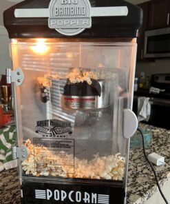 Great Northern Popcorn Big Bambino Popcorn Machine - Old Fashioned Popcorn Maker with 4 Oz Kettle, Measuring Cups, Scoop and Serving Cups (Black), 10.8" x 9.7" x 19.5" 13 71Nay62Ji1L