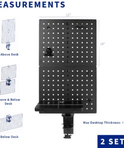 VIVO Steel Clamp-on Desk Pegboard, 24 x 20 inch Privacy Panel, Magnetic Peg Board, Office Accessory Organizer, Above or Below Desk Placement, Black, PP-DK24B 24" 18 71Nb1jNcedL