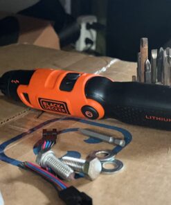 BLACK+DECKER Cordless Screwdriver with Pivoting Handle, Electric Screwdriver, 180 RPM, 3.6V, Charger and 2 Hex Shank Bits Included (Li2000) Screwdriver Only 39 71Nd2dABbbL