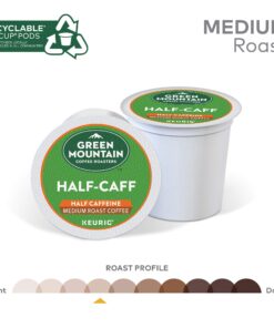 Green Mountain Coffee Roasters Half Caff Keurig Single-Serve K-Cup pods, Medium Roast Coffee, 72 Count 12 Count (Pack of 6) 18 71NdVpqGV3L