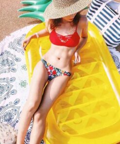 VICKEA Inflatable Pool Floats for Kids and Adults, Large Water Inflatable Pineapple Pool Float for Swimming Pool 26 71Ndrxyw2L