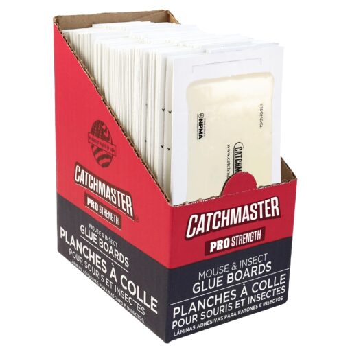 Catchmaster Mouse and Insect Glue Boards, 75-Pack Mouse Traps Indoor for Home, Sticky Pest Control Adhesive for Catching Bugs, Rats & Rodents, Non Toxic Bulk Glue Traps Standard