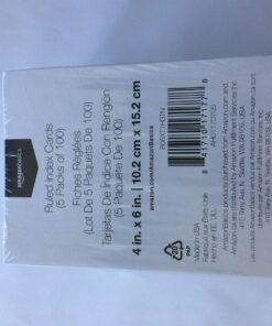 Amazon Basics Ruled Lined Index Note Cards, 500 Count, 5 Pack of 100, White, 4 in x 6 in 18 71NfXnE4FWL