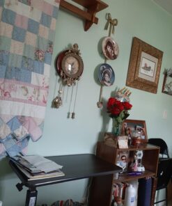 Aero Snail Dia 9-inch Retro Style Vintage Wood Indoor Wall Clock with Swinging Pendulum (Requires 2 AA Batteries for Clock Hands and Pendulum) Floral Face 32 71NfxlRwHaL