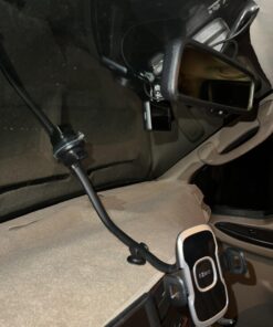 1Zero Solid Car Truck Phone Mount Holder with 14-Inch Gooseneck Long Arm, Windshield Window Mobile Holders w/Industrial-Strength Suction Cup, Anti-Shake Stabilizer Compatible All Cell Phones iPhone Black Mirror Surface with Silver Ring 40 71Ng01Dnt7L