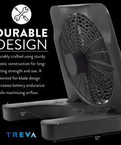 O2COOL Treva 10-Inch Portable Desktop Air Circulation Battery Fan, 2 Speed, Compact Folding & Tilt Design, with AC Adapter (Graphite) 23 71Ng37fXfGL
