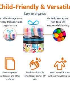 Amazon Basics Washable Round Tip Assorted School Marker Pens, Pack of 24 Colors 32 71Ng3YXoOqL