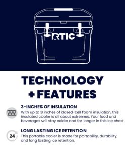 RTIC 20 QT Hard Cooler Insulated Portable Ice Chest Box for Beach, Drink, Beverage, Camping, Picnic, Fishing, Boat, Barbecue White 20 Quart 16 71NgKgmkKzL