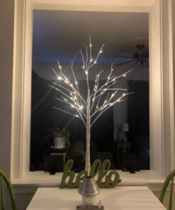 LIGHTSHARE 4 Feet Birch Tree, 48 LED Lights, Warm White, for Home, Festival, Party, and Christmas Decoration, Indoor and Outdoor Use 4 ft 33 71NgtMMbECL