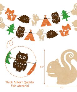 Woodland Baby Shower Banner Wild Camping Forest Theme Decorations Felt Garland for Woodland Creatures Birthday Party Supplies 12 71NiGS3pgYL