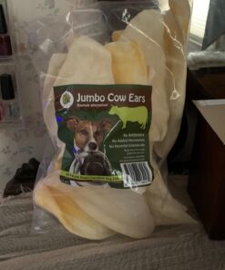 PET MAGASIN Rawhide Alternative Natural Jumbo Cow Ears 12-Pack Dog Treats Super Chew Long-Lasting, Made in Registered Facility 42 71NirKmgbfL