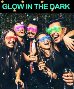20 Pack LED Glasses New Years Eve Christmas Party Supplies, 6 Colors Light Up Glasses Shutter Shades Glow Sticks Glasses Led Party Sunglasses Kids/Adults Glow In Dark Party Favors Neon Carnival Party 20 Pack Led Glasses 15 71NjGsVJkPL