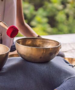 10" Large Master Healing Hand hammered Tibetan Singing Bowl ~ Great for Meditation, Yoga, Sound Bath, Mindfulness, Relaxation ~ Cushion, Wooden Mallet & Drumstick Included 20 71Nkd5x tL