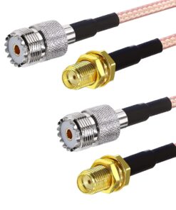 DHT Electronics Handheld Antenna Cable for Wouxun Baofeng Quasheng Linton - Adapter for UHF Base and Mobile Antennas - SMA Female to UHF SO-239 Female Connectors 6'' Pack of 2 8 71Nkf2pSKDL