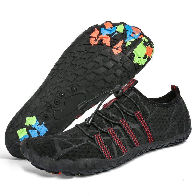 Catalog 4 Mens Womens Water Sport Shoes Barefoot Quick-Dry Aqua Socks for Beach Swim Surf Yoga Exercise 7 Women/6 Men Blackred236