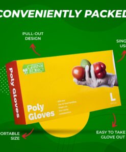 Disposable PE Plastic Clear Gloves, BPA, Rubber, Latex Free, For Safe Cooking Prep, Kitchen Preparation, And Food Serving And Service, Disposal Cleaning Poly/Polyethylene Gloves Size Large Box of 500 18 71NknmaRrSL