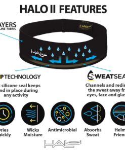Halo Headband Halo II, Sweatband Pullover for Men and Women, No Slip With Moisture Wicking Dryline Fabric Black 25 71Nl1MPwYAL