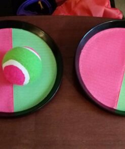 High Bounce 3 in1 Outdoor Games Combo Set for Kids, with Badminton Rackets Set, Toss and Catch Ball Set, Sliding Zoom Ball Game, Mesh Bag, Birdies, and Tennis Ball Included 21 71NlDxbm4KL