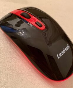 LeadsaiL Wireless Computer Mouse, 2.4G Portable Slim USB Mouse, Silent Click Cordless Mouse 3 Adjustable Levels, 4 Buttons Laptop Mouse for Windows Mac PC Notebook AA Battery-Red 31 71NlTkFGVCL