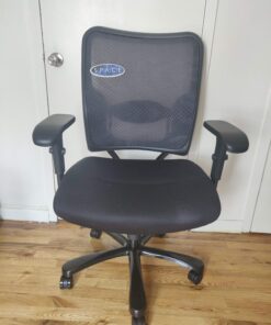 Space Seating 75 Series Air Grid Big and Tall Deluxe Ergonomic Office Chair with Thick Padded Seat and 400 lb. Limit, Black Double Air Grid 33 71NlduCmthL