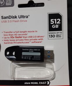 SanDisk 512GB Ultra USB 3.0 Flash Drive - SDCZ48-512G-G46, Black 19 71NluGY4 qL