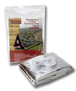 Grizzly Gear Emergency Thermal Tent- Reflective Mylar Survival Shelter- XL Size Waterproof Tube Tent Retains Heat and Fits 2 Adults in All Weather 1 Pack 6 71NmWezwplL