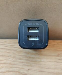 USB Wall Charger, Ailkin 2.1A Dual Port Portable Universal USB Wall Charger Adapter Box for iPhone 15 14 13 12 Mini Pro Max SE 11 XS XR X Plus, Samsung Galaxy A04S A14 S22 S21, Google Pixel 7 7a 6 6a Pure Black 25 71NnhELL0uL