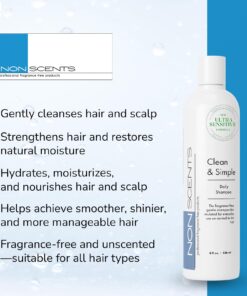 Fragrance Free & Unscented Shampoo | Hypoallergenic Shampoo for All Hair Types | NEW & Improved Formula Hydrating & Moisturizing Shampoo for Dry Scalp. Organic Blend with Keratin & Silk Amino Acid 8oz 10 71No5ok3rvL