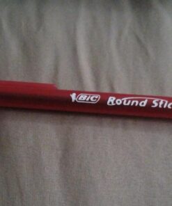 BIC Round Stic Xtra Life Ballpoint Pens, Medium Point (1.0mm), Red, 12-Count Pack, Stick Pens for Office Supplies (GSM11-RED) 12 Count (Pack of 1) Ballpoint Pen 34 71NoVxWqzWL