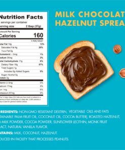 ChocZero Milk Chocolate Hazelnut Spread - Keto Friendly, No Sugar Added, Best Low Carb Dessert, Perfect Topping for Almond Flour Pancakes, Naturally Sweetened with Monk Fruit (1 jar, 12 oz) 23 71NqGiWp94L
