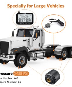 GUTA Trailer Tire Pressure Monitoring System, Trailer TPMS with 6 Sensors, 6 Alert Modes, Signal Booster, Power Saving Display, Long Sensing Distance, for 3 Trailers (T1/T2/T3), for RV, Trailer 6-Sensors 22 71NqNoNTcIL