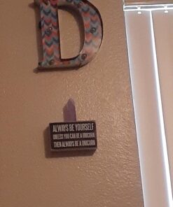 Primitives by Kathy Chevron Trimmed Box Sign,Wood, Paper, 3" x 5", Be A Unicorn 1 23 71NqsdjpB5L