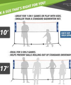 JOOLA HIT MIT Adjustable Height Portable Badminton Net Set - Competition Multi Sport Indoor or Outdoor Net for Playing Pickleball, Kids Volleyball, Soccer Tennis, Lawn Tennis - Easy and Fast Assembly 10 FT 18 71NrO5wkML