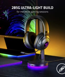 Razer Kraken V3 X Wired USB Gaming Headset: Lightweight Build - Triforce 40mm Drivers - HyperClear Cardioid Mic - 7.1 Surround Sound - Chroma RGB Lighting - Black 12 71Ns3dpNLDL