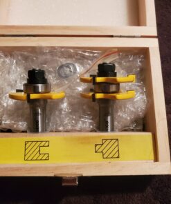 YONICO Tongue and Groove Router Bits Set for 3/4-Inch Stock 1/2-Inch Cutting Depth 1/4-Inch Tongue 2 Bit 1/2-Inch Shank 15221 Up to 3/4" Stock - 1/2" Depth - 1/2" Shank 26 71NsD3IXkpL