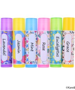 Kare & Kind Value Pack of 385 Writable Labels - 11 Different Designs - for Lip Balm Containers, Nasal Inhaler Tubes, etc. - Self Adhesive, Easy Peel - Fineliner Pen Included for Label Writing 385 pieces Multicolor 12 71Nt7g oWsL