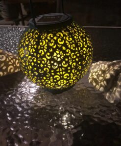 Homeimpro Solar Big Lantern Hanging Garden Outdoor Waterproof Decorative Lights Metal Table Lamp for Patio, Yard, Christmas Gift, 2023 New Updated Bottom Pattern (1Pack, Teal Blue) 43 71NuMdUhaL