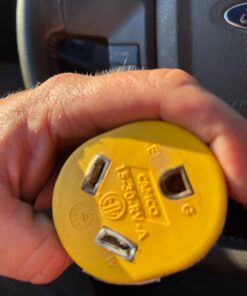 Camco PowerGrip Camper/RV Adapter | Features a 15-Amp Male (NEMA 5-15P) & 30-Amp Female (NEMA TT-30R) Connection | Rated for 125V/1875W (55223) 19 71NuiBDT73L