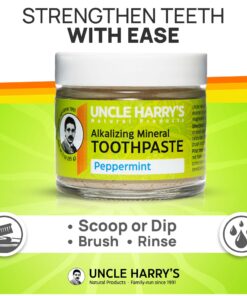 Uncle Harry's Peppermint Remineralizing Toothpaste | Natural Whitening Toothpaste Freshens Breath & Promotes Enamel | Vegan Fluoride Free Toothpaste 3 Ounce (Pack of 1) 28 71Nv6yPQEnL