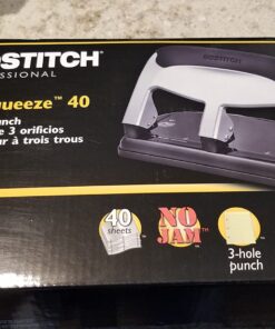 Bostitch Office EZ Squeeze Heavy Duty 3 Hole Punch, 40-Sheet Capacity, Use Less Force, Perfect for Home Office School Supplies, Sleek Design, Silver 1 41 71Nva9r2IWL