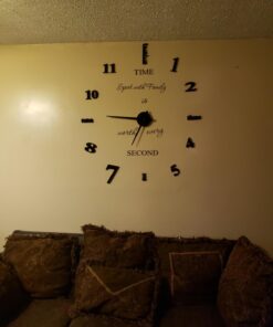 Elikeable Modern 3D Frameless Large 3D DIY Wall Clock Watches Hours DIY Decorations Home for Living Room Bedroom (black) Black 33 71NvgAaZvKL