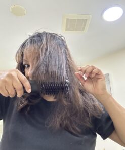 TYMO Porta Cordless Hair Straightener Brush, Portable Mini Straightening Brush for Travel, Negative Ion Hot Comb Hair Straightener for Women, Lightweight to Carry Out, USB Rechargeable, Anti-Scald Black 54 71NvyY6Mm8L