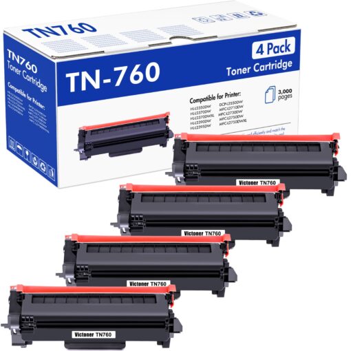 VICTONER TN760 Toner for Brother Printer TN760 TN730 Compatible Replacement for Brother TN760 TN-760 TN 760 TN730 TN-730 for MFC-L2710DW MFC-L2750DW HL-L2395DW Printer (4PK Toner TN-730/TN-760)