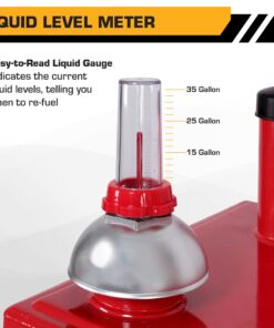 Arksen 35 Gallon Portable Gas Caddy Fuel Storage Tank Large Gasoline Diesel Can Hand Siphon Pump Rolling Flat-Free Solid Rubber Wheels Boat ATV Car Motorcycle Red 18 71NwVxmED8L