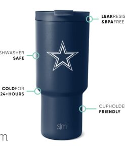 Alternative view of Simple Modern Officially Licensed NFL 30 oz Tumbler with Flip Lid and Straws | Insulated Cup Stainless Steel | Gifts for Men Women | Trek Collection Dallas Cowboys