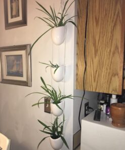 MyGift 4-Tier White Ceramic Hanging Wall Planter with Rope - Decorative Succulent Herb Flower Pot Containers 32 71Nx6OMNuKL