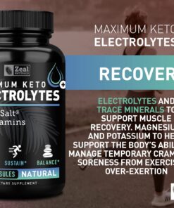 Keto Electrolyte Supplement (120 Capsules) Maximum Keto Electrolytes Supplements Pills w Real Salt®, B Vitamins, Magnesium and Potassium Supplement - Salt Pills & Electrolyte Tablets 21 71NxTXQHsiL 3