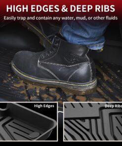 LASFIT Floor Mats Fit for Honda Civic 2016-2021 1st & 2nd Row Set, All Weather TPE Car Liners Black 23 71NxjkL3hWL